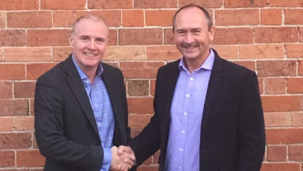 Russell Walsh from Vivagreen and Guy Jenkins with DLF Seeds.