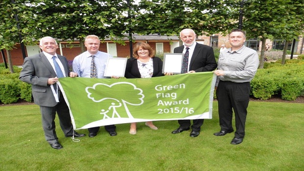 Green Flag Award being presented