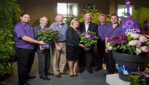 Carol Marks of Bord Bia presents the award for its Music Collection series to the team at Rentes Plants. Pictured also are Mike Neary, Bord Bia, with judges Paddy Gleeson and Gerry Daly.