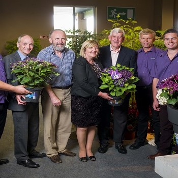 Carol Marks of Bord Bia presents the award for its Music Collection series to the team at Rentes Plants. Pictured also are Mike Neary, Bord Bia, with judges Paddy Gleeson and Gerry Daly.