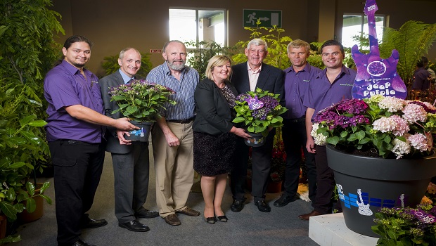 Carol Marks of Bord Bia presents the award for its Music Collection series to the team at Rentes Plants. Pictured also are Mike Neary, Bord Bia, with judges Paddy Gleeson and Gerry Daly.