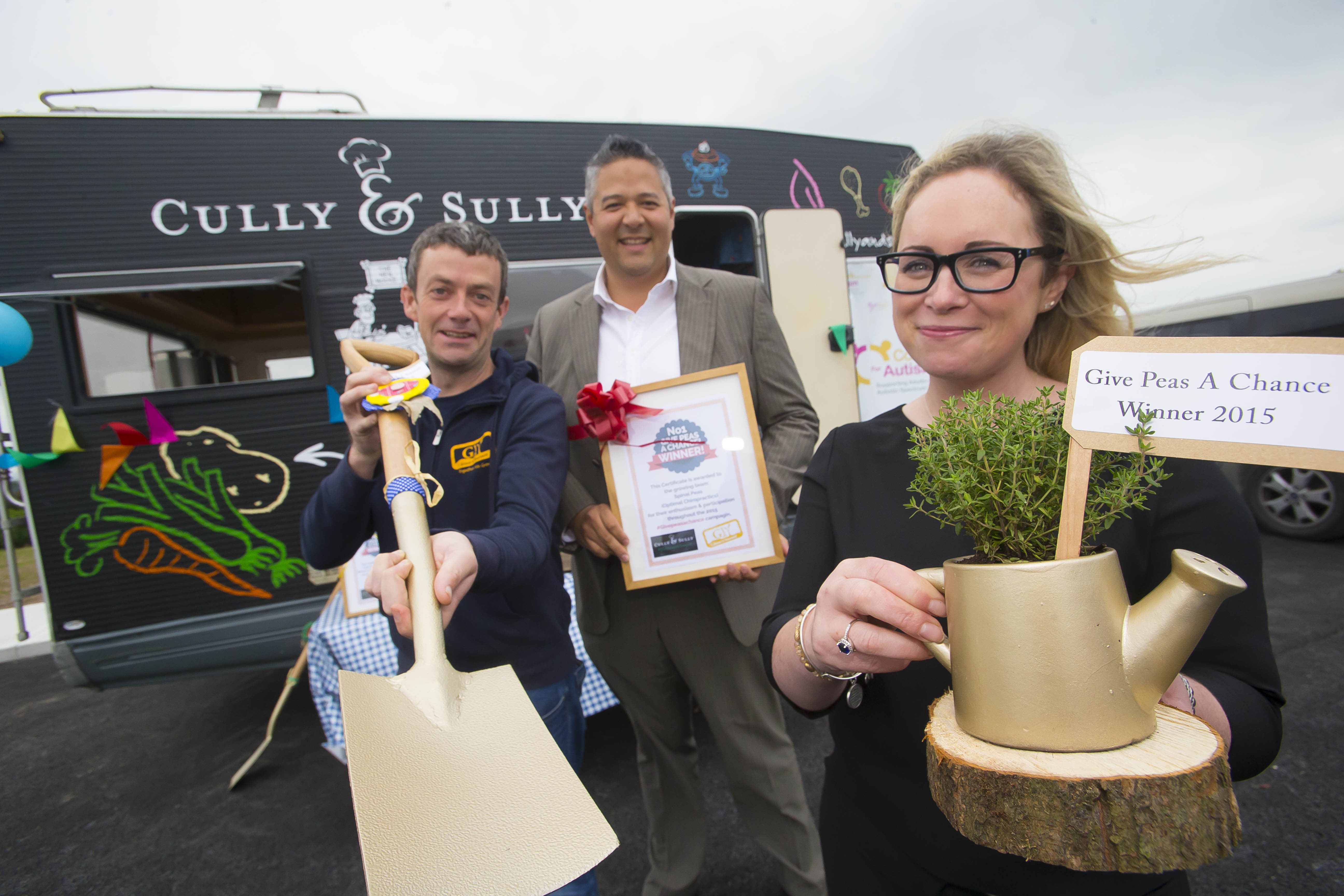 Michael Kelly founder of GIY and Rena O’Donovan of Cully & Sully with Ben Martin of Chiropractors from Optimal Chiropractic in Cork who were named ‘Grow at Work’ winners 2015
