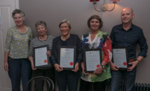 Pictured from left; Patricia Tyrrell (GLDA Chair) Elizabeth Barret Morgan, Elizabeth O'Connell, Janet Dunlop Hawker, and Kevin Dennis.