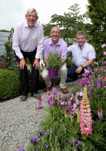 NO REPRO FEE 31/5/2017 Pictured today at the launch of the garden for Our Lady’s Children’s Hospital Crumlin at The Bloom Festival are, from left, Paddy Gleeson, Woodie's DIY resident Horticultural consultant and Bloom judge, Anthony Ryan of Hayes Ryan Landscape Architects and Kieran Dunne of L&K Dunne Nurseries. PHOTO: Mark Stedman