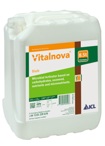 Vitalnova Blade is a proven liquid biostimulant used to boost microbial activity in soil and encourage rooting.