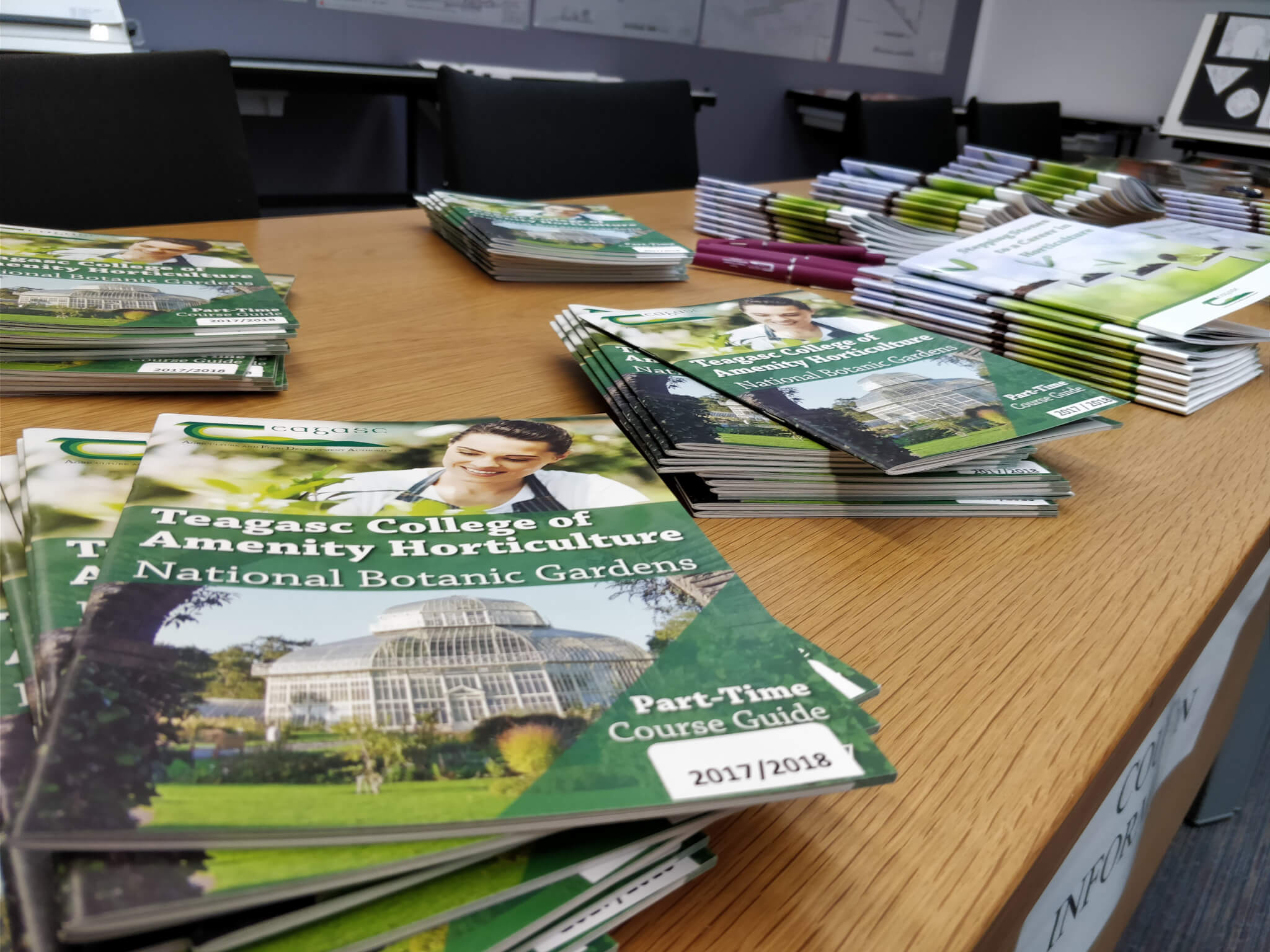 Prospectuses and course guides available to attendees at the Teagasc Open Day at the National Botanic Gardens. Photo: Peter Stears.