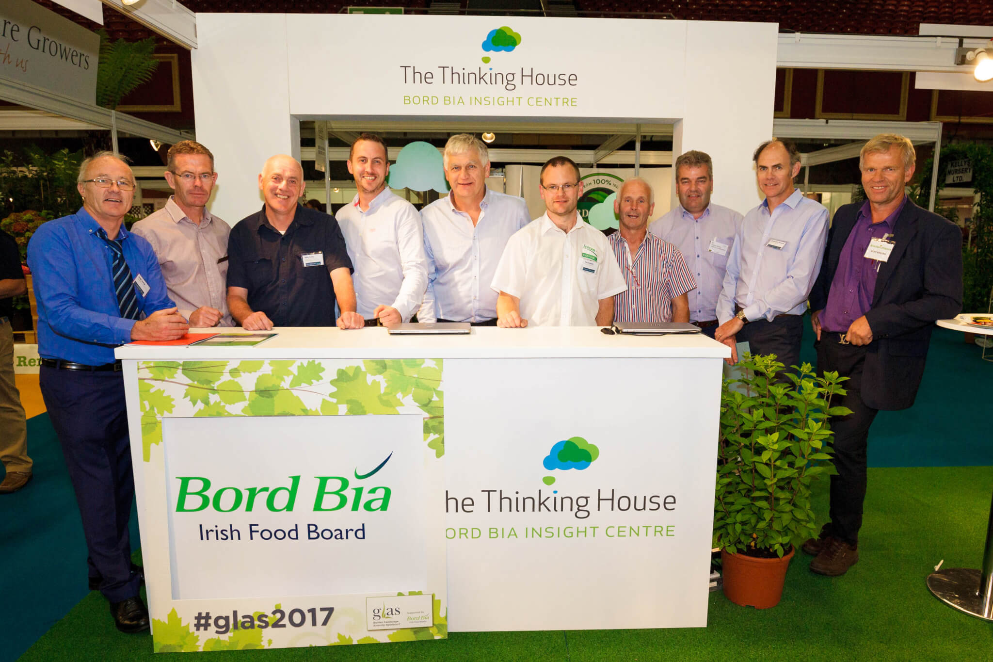 Exhibitors at GLAS 2017, pictured with one of Bord Bia's 'The Thinking House' stands. Photo: Joe Keogh.