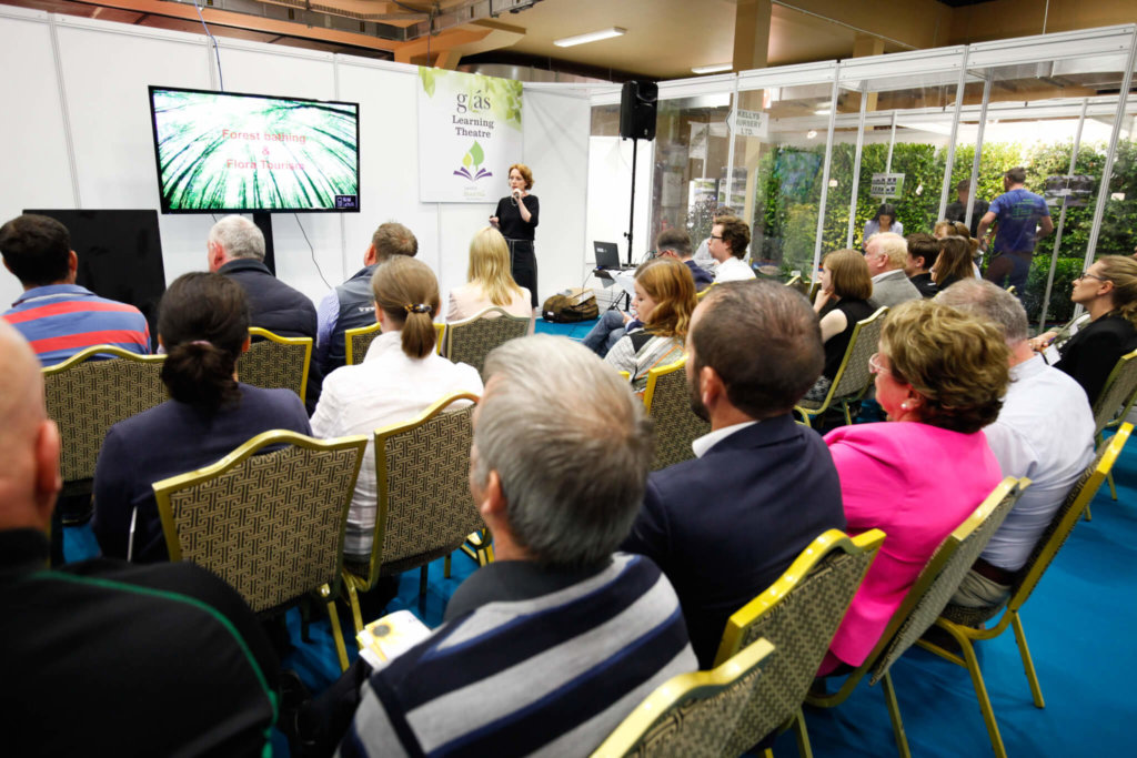 Dr Clare Sampson during her presentation on 'Smart, Safe, and Sustainable Pest Control' at GLAS 2017. Photo: Joe Keogh.