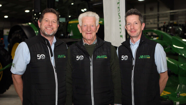 From left to right, Randal, Donn, and Neale McConnell at the Johnston Gilpin & Co Ltd 50th anniversary exhibition. Photo: Freddie Parkinson.