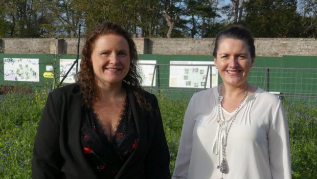Alison Connolly (left) and Dr Marie Coggins (right), School of Physics, NUI Galway. Photo: NUI Galway.